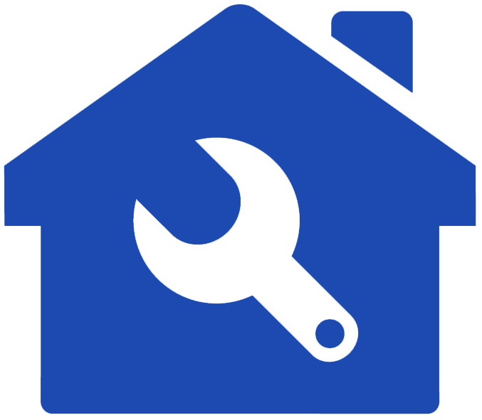 Icon of a maintenance tool in front of a house seen while home inspection services are being preformed